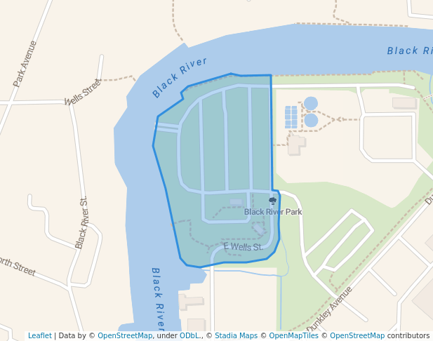 walking in Black River Park map in South Haven