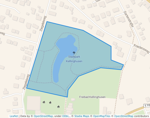 walking in Stadtpark Kellinghusen map in Kellinghusen