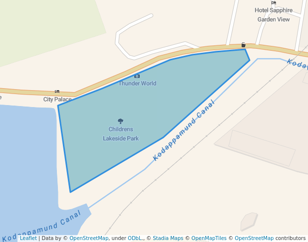 walking in Childrens Lakeside Park map in Ooty