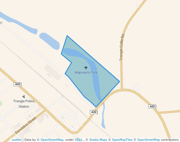 walking in Argonauts Park map in Trangie