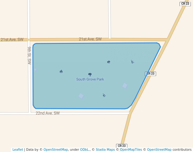 walking in South Grove Park map in Austin