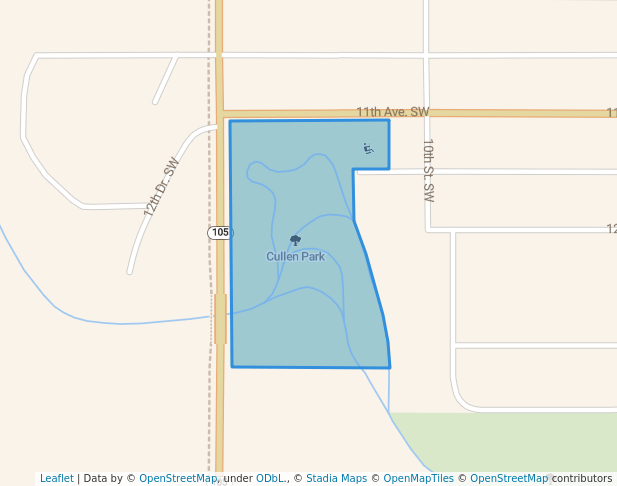 walking in Cullen Park map in Austin