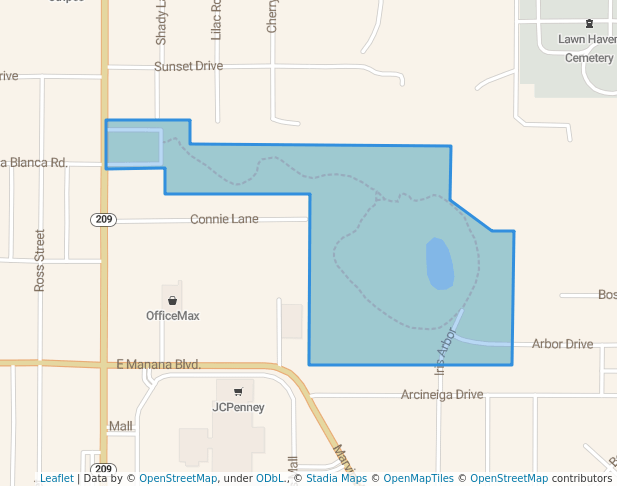 walking in Goodwin Lake Park map in Clovis