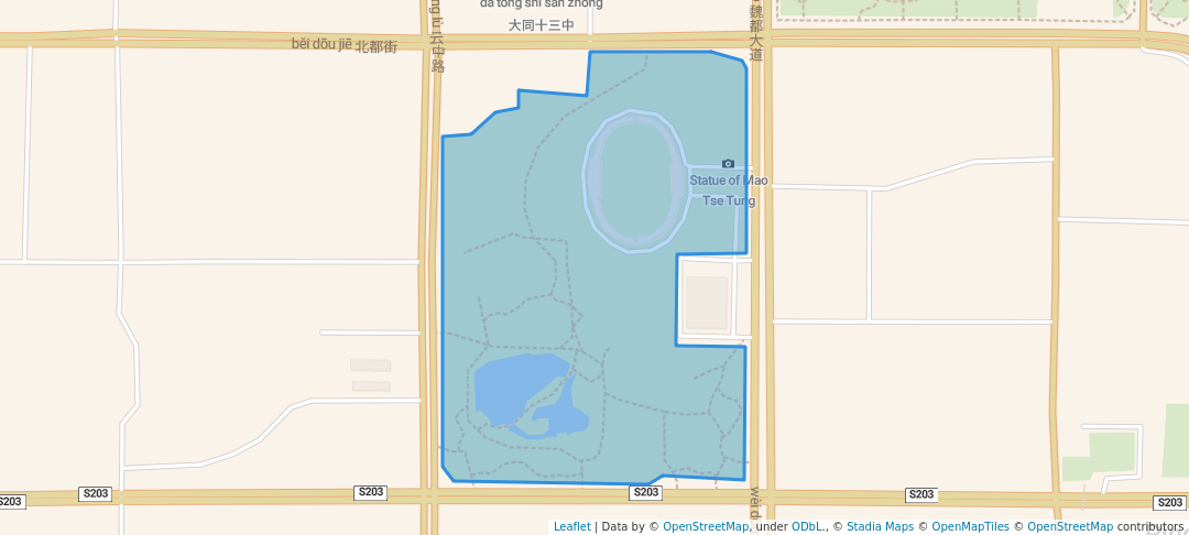 walking in 儿童公园 map in Da Tong Shi