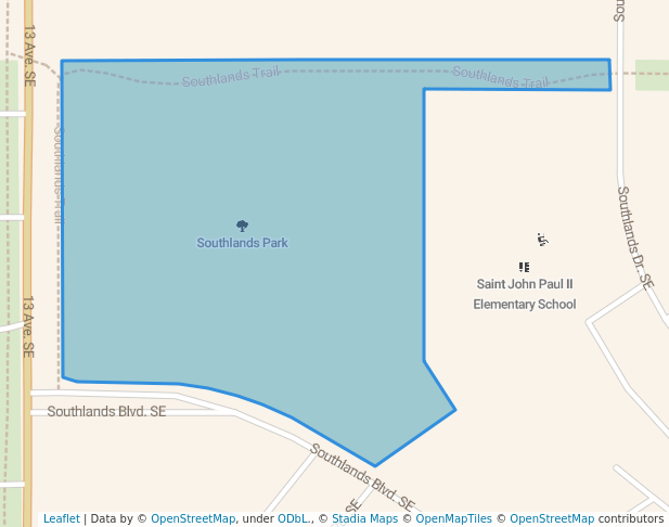 walking in Southlands Park map in Medicine Hat