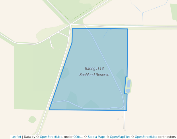 walking in Baring I113 Bushland Reserve map in Patchewollock
