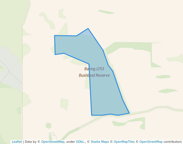 walking in Baring I253 Bushland Reserve map in Patchewollock