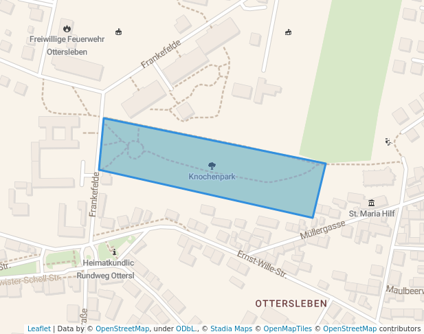 walking in Knochenpark map in Magdeburg