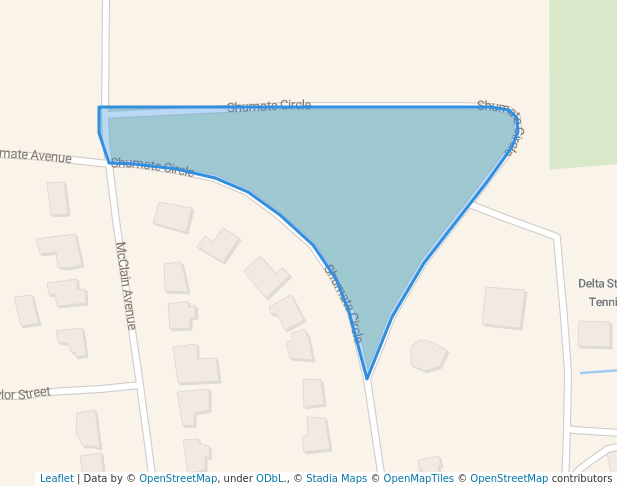 walking in Shumate Park map in Cleveland