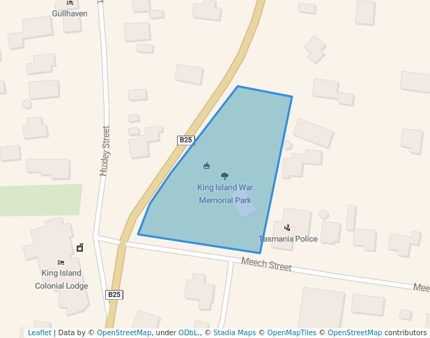 walking in King Island War Memorial Park map in Currie