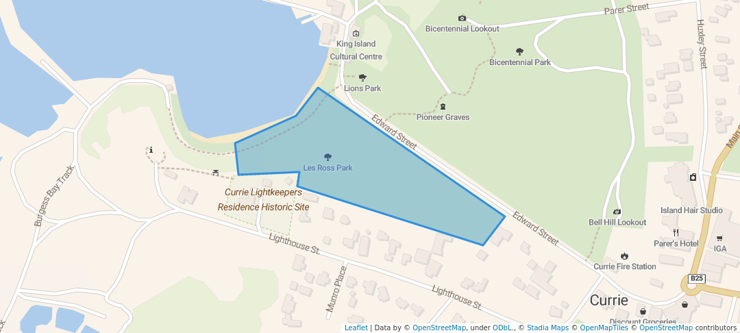 walking in Les Ross Park map in Currie