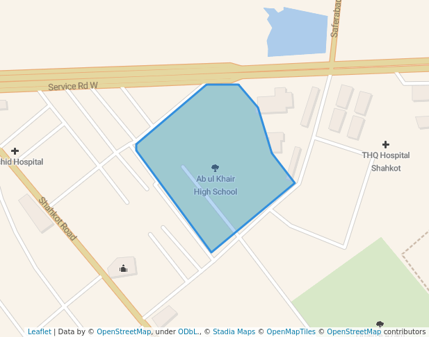 walking in Ab ul Khair High School map in Shahkot