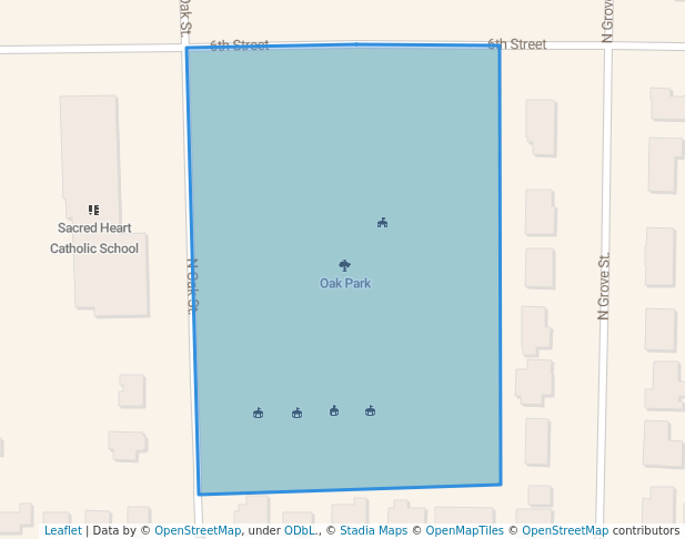 walking in Oak Park map in Reedsburg