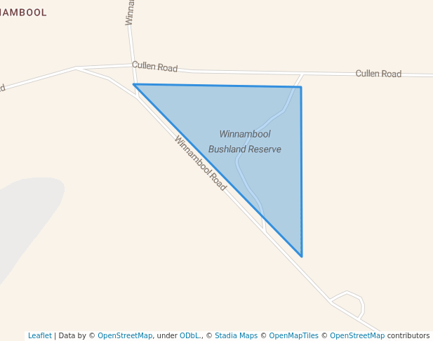 walking in Winnambool Bushland Reserve map in Bolton