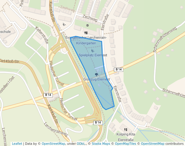 walking in Grünzug Eiernest map in Stuttgart