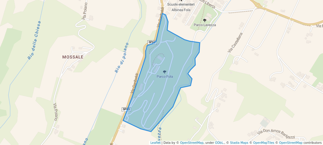 walking in Parco Fola map in Albinea