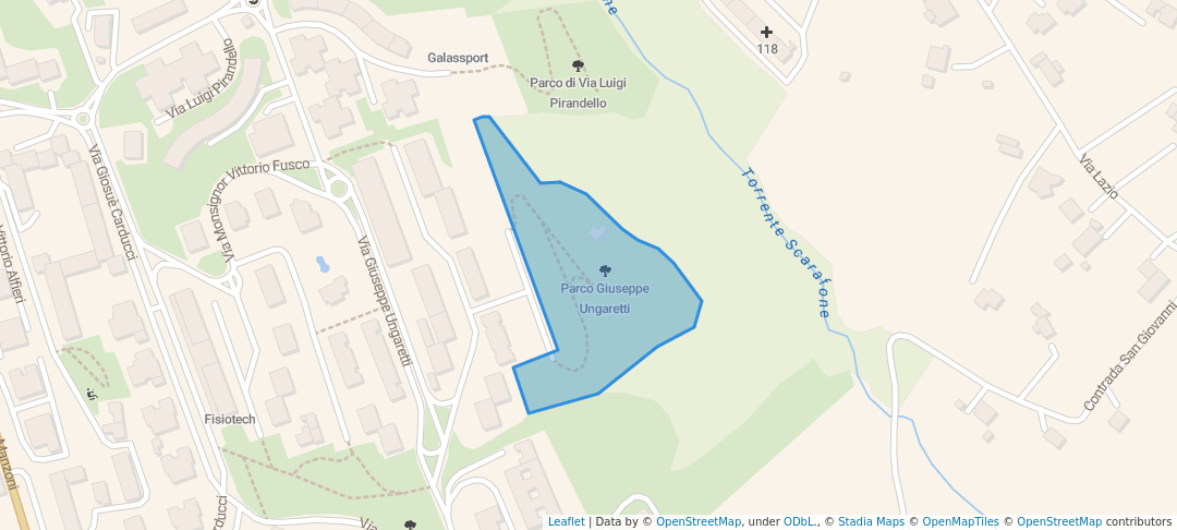 walking in Parco Giuseppe Ungaretti map in Campobasso