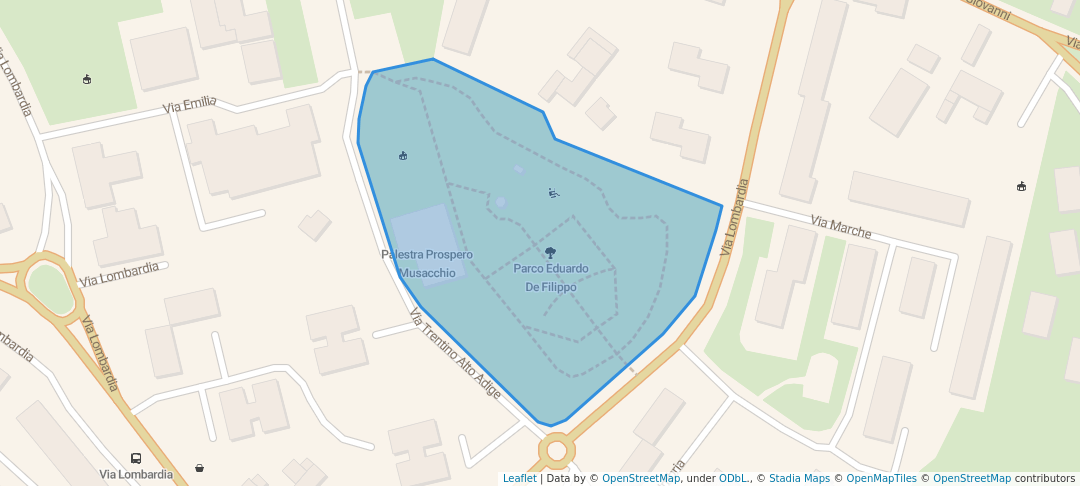 walking in Parco Eduardo De Filippo map in Campobasso