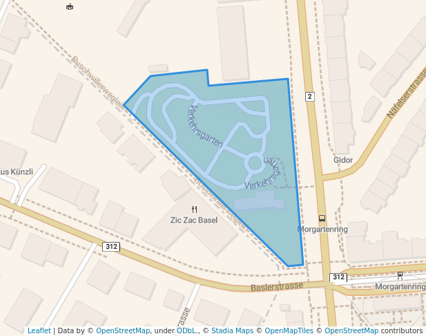 walking in Verkehrsgarten Basel-Stadt map in Allschwil