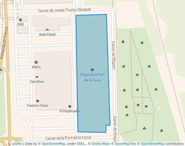 walking in Plaça de la Font de la Lluna map in Girona