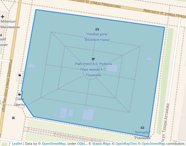 walking in Парк имени А.С. Пушкина map in Aktobe