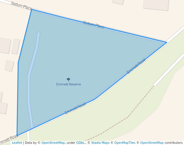 walking in Emmett Reserve map in Crafers West