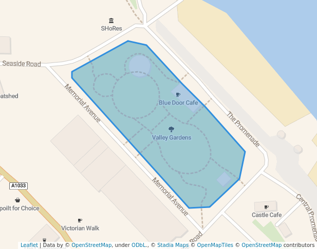 walking in Valley Gardens map in Withernsea