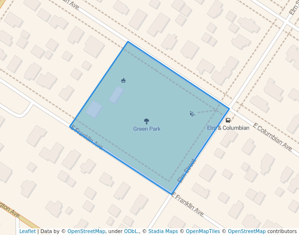 walking in Green Park map in Neenah