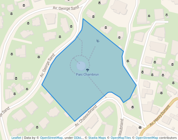 walking in Parc Chambrun map in Nice