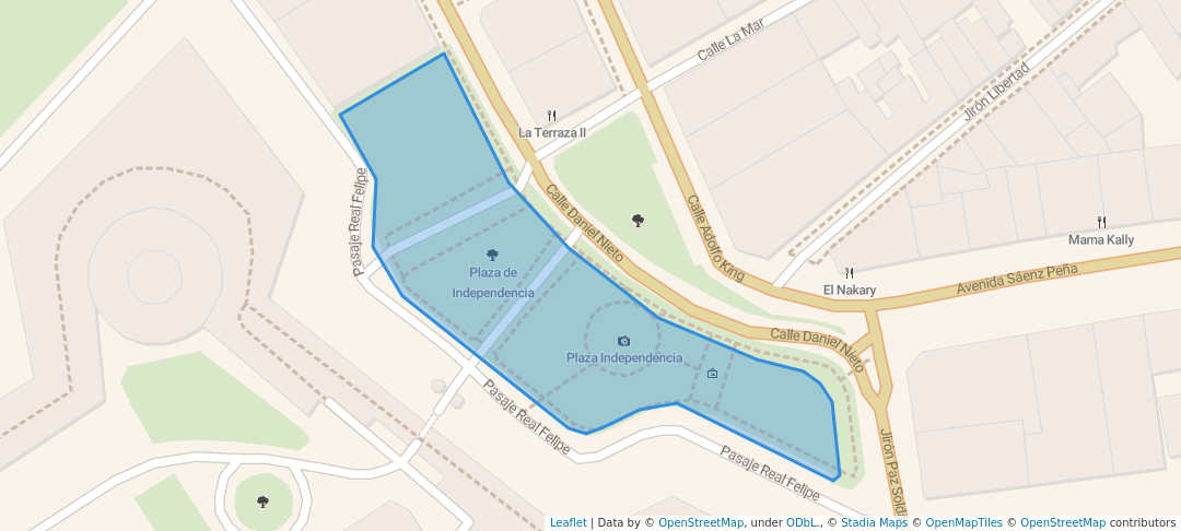 walking in Plaza de Independencia map in Callao