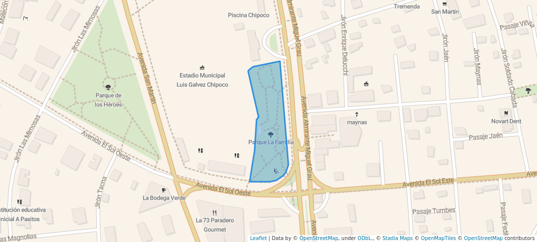 walking in Parque La Familia map in Barranco