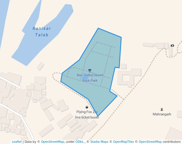 walking in Rao Jodha Desert Rock Park map in Jodhpur