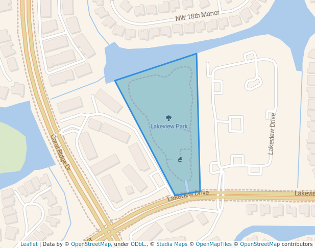 walking in Lakeview Park map in Coral Springs