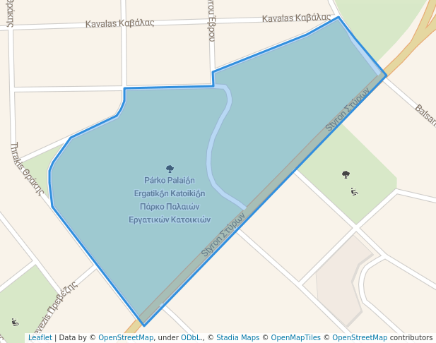 walking in Πάρκο Παλαιών Εργατικών Κατοικιών map in Chalkida