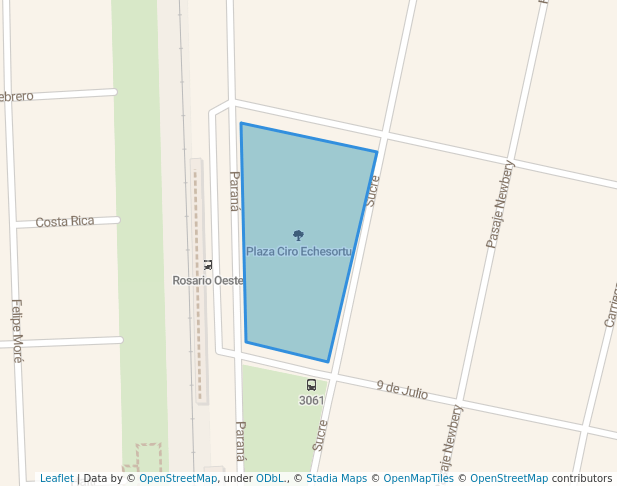 walking in Plaza Ciro Echesortu map in Rosario