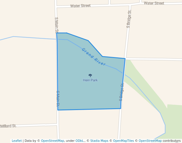 walking in Hein Park map in Markesan