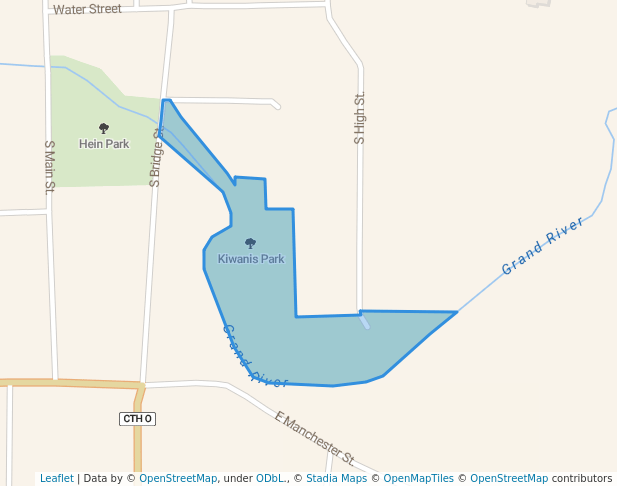 walking in Kiwanis Park map in Markesan