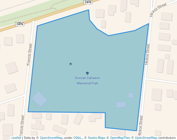 walking in Duncan Cameron Memorial Park map in Traralgon