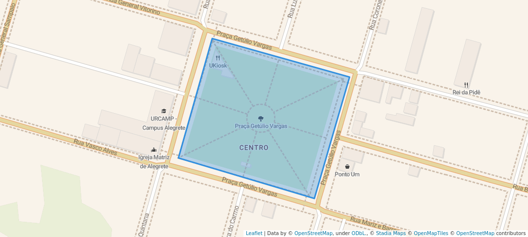 walking in Praça Getúlio Vargas map in Alegrete