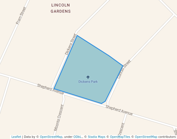 walking in Dickens Park map in Port Lincoln