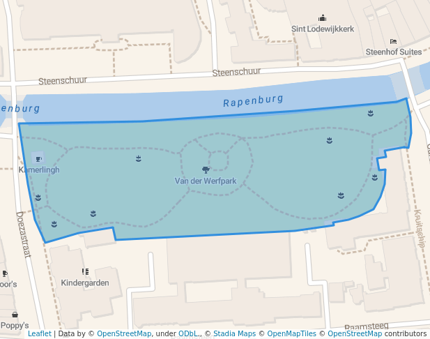 walking in Van der Werfpark map in Leiden