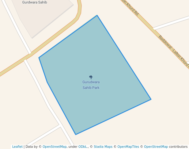 walking in Gurudwara Sahib Park map in Baddowal