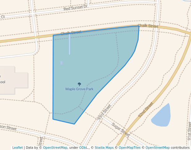 walking in Maple Grove Park map in West Des Moines