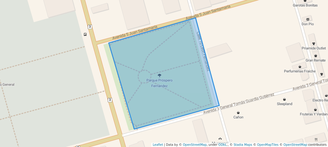 walking in Parque Próspero Fernández map in Alajuela