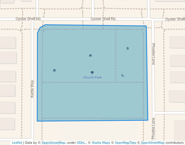 walking in Church Park map in South Jordan