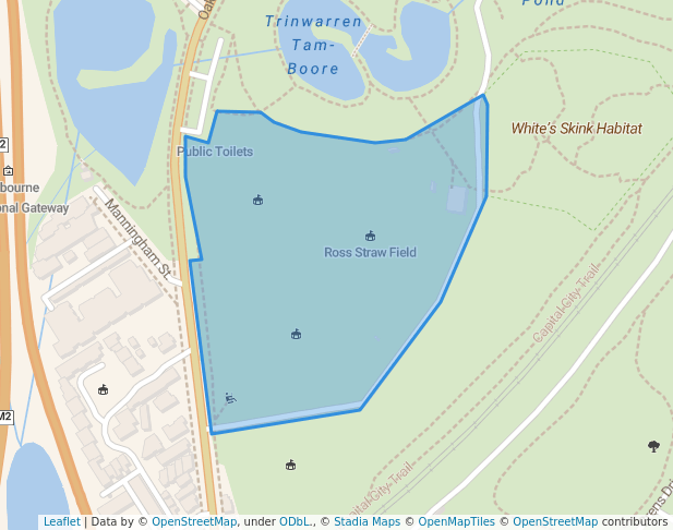 walking in Manningham Street Reserve map in Parkville