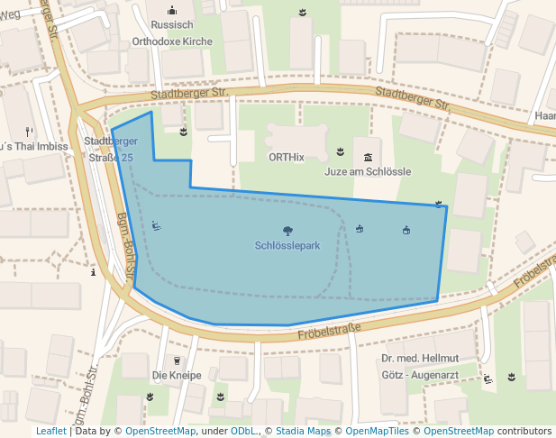 walking in Schlösslepark map in Augsburg