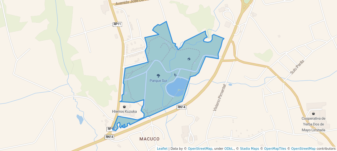 walking in Parque Sur map in Dos de Mayo