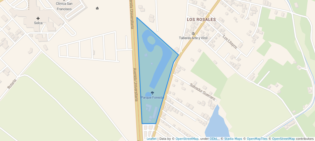 walking in Parque Forestal map in Portoviejo