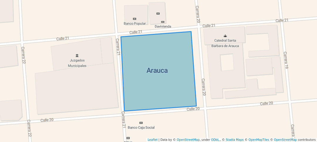 walking in Parque Simón Bolívar map in Arauca